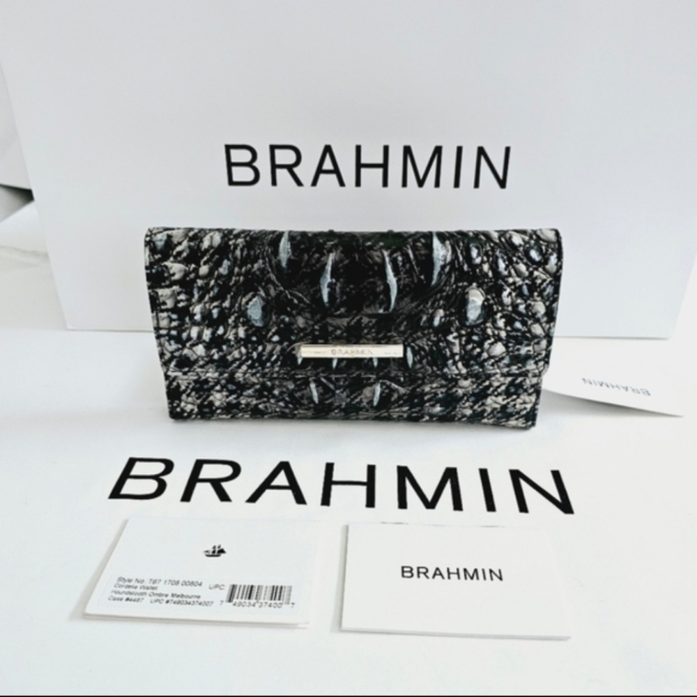 NWT Brahmin Houndstooth Ombre Melbourne Cordelia Wallet